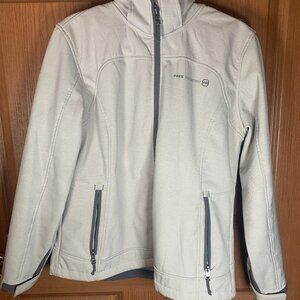 Free Country Womens Snow Rain Jacket With Detachable Hood Light Gray Sz LG